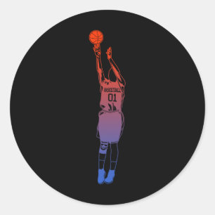 Bysketbyll Player Classic Round Sticker