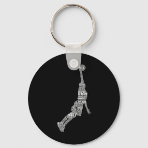 Bysketbyll Player Coach Kids Boys Men  Key Ring