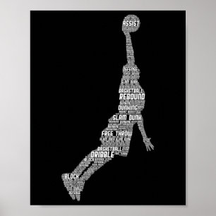 Bysketbyll Player Coach Kids Boys Men  Poster