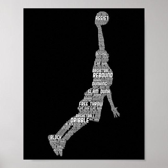 Bysketbyll Player Coach Kids Boys Men  Poster (Front)