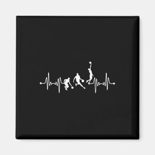 Bysketbyll Player Coach Team Bbyll Ekg Heartbeat Magnet