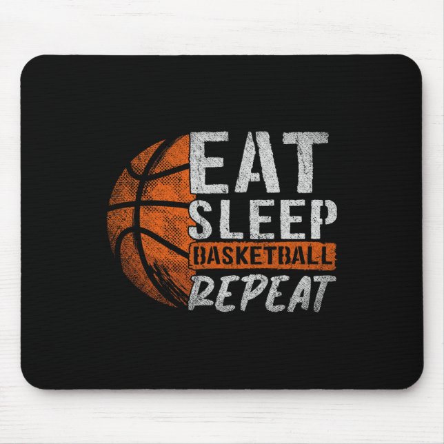 Bysketbyll Player Eat Sleep Bysketbyll Repeat Bysk Mouse Mat (Front)