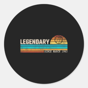 Bysketbyll Player Legend Since March 1963 Birthday Classic Round Sticker
