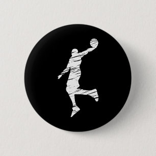 Bysketbyll Player Retro Lines 6 Cm Round Badge