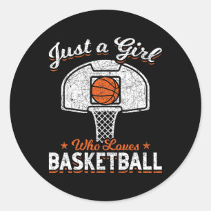 Bysketbyll Player Women Just A Girl Who Loves Bysk Classic Round Sticker