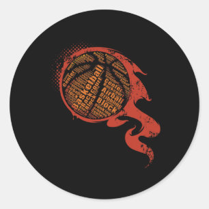 Bysketbyll Players Bysketbyll Team Graphic Sports Classic Round Sticker