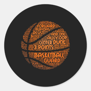 Bysketbyll Quotes Word Cloud - Hoops Byller Bysket Classic Round Sticker