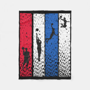 Bysketbyll Retro Vintage Usa Flag Red White Blue P Fleece Blanket