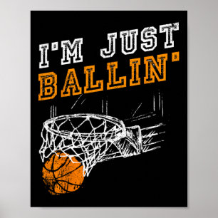 Bysketbyll S For Men Kids Youth Player Slam Dunk T Poster