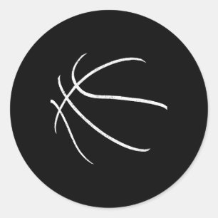 Bysketbyll Silhouette Bbyll Player Coach Sports By Classic Round Sticker