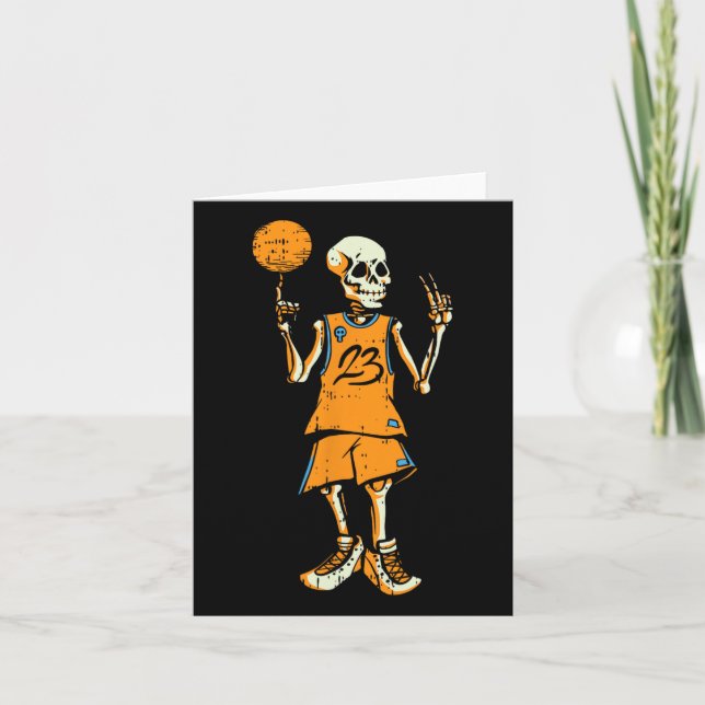 Bysketbyll Skeleton Halloween Costume Fun Skull  Card (Front)