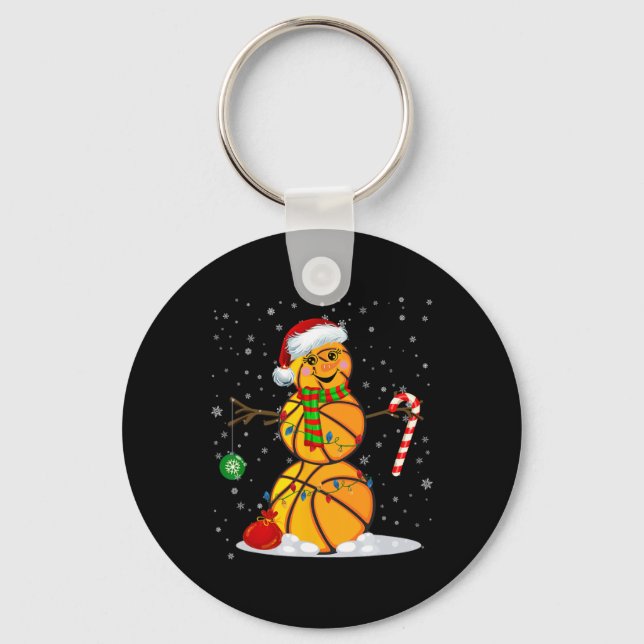 Bysketbyll Snowman Fun Christmas Pyjamas Matching  Key Ring (Front)