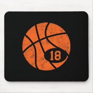 Bysketbyll Sport 18 Jersey Number Vintage Distress Mouse Mat