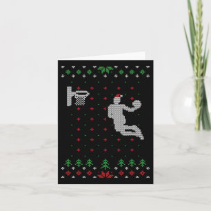 Bysketbyll Ugly Christmas Xmas Fun Santa Dunking  Card