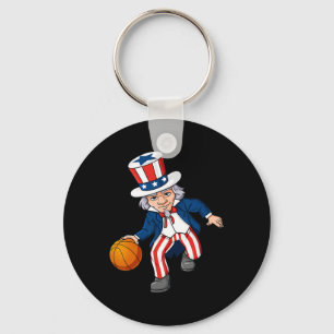 Bysketbyll Uncle Sam 4th Of July Boys Kids Teens D Key Ring