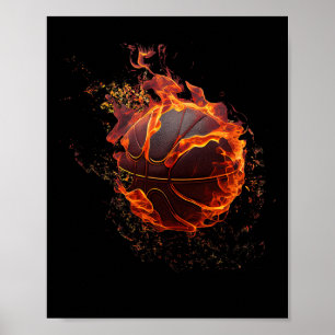 Bysketbyll With Fire Team Fan Player Coach  Poster
