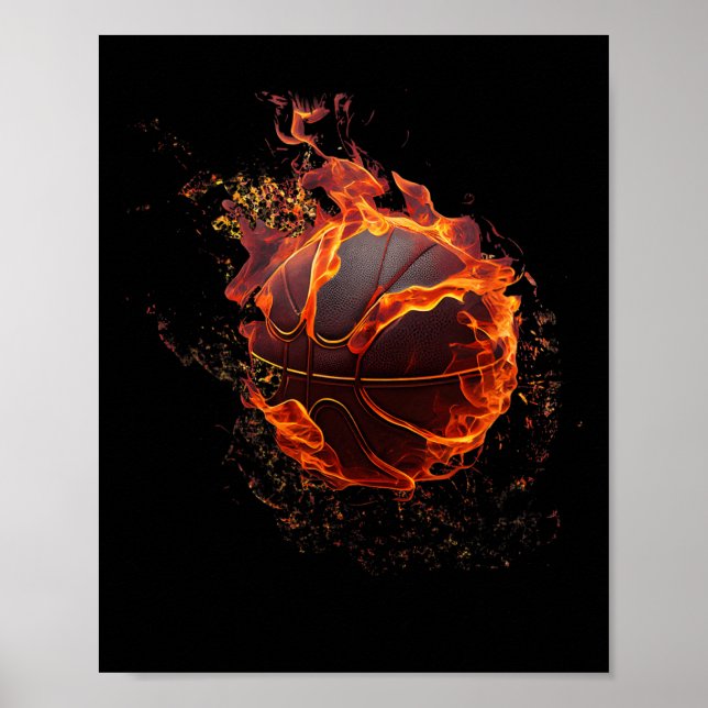 Bysketbyll With Fire Team Fan Player Coach  Poster (Front)