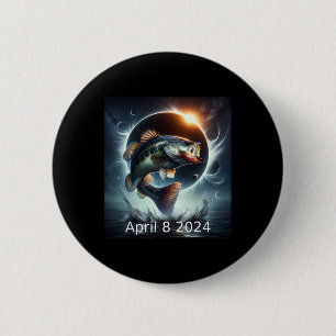 Byss Fish Solar Eclipse April 8 2025 6 Cm Round Badge