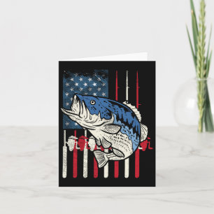 Byss Fish Us American Flag Patriotic Fishing Fishe Card