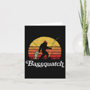 Byssquatch! Funny Bigfoot Fishing Outdoor Retro Card