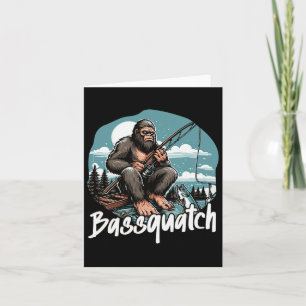 Byssquatch! Funny Fishing Outdoor Retro Fisherman Card