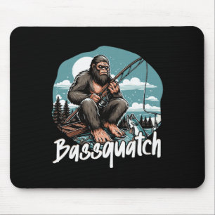 Byssquatch! Funny Fishing Outdoor Retro Fisherman  Mouse Mat