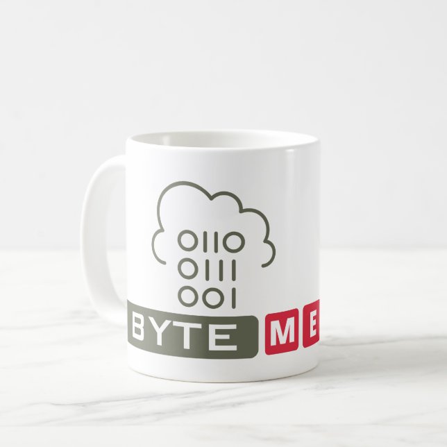 BYTE ME - PROGRAMMING NERD COFFEE MUG (Front Left)