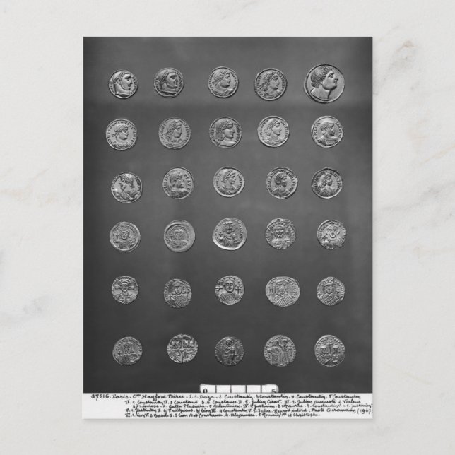 Byzantine and Roman coins, 04-10th century Postcard (Front)