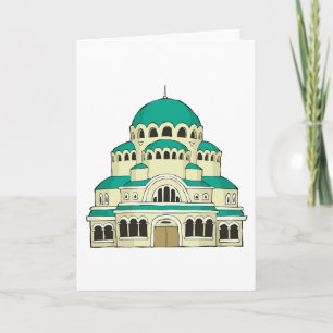 Byzantine Architecture Teal Dome Cathedral Card