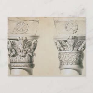 Byzantine capitals from columns in the nave of the postcard