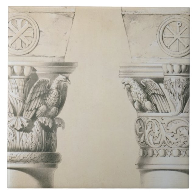 Byzantine capitals from columns in the nave of the tile (Front)