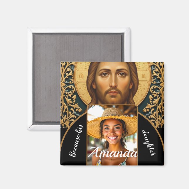 Byzantine Christ Icon - Jesus Magnet (Front/Back)