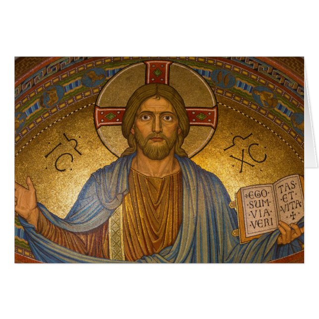 Byzantine Christ Jesus greeting card (Front Horizontal)