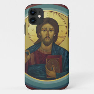 Byzantine Christ Pantocrator Round Mosaic Art iPhone 11 Case