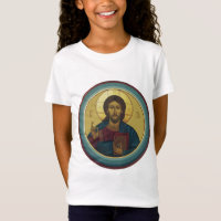 Byzantine Christ Pantocrator Round Mosaic Art