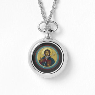 Byzantine Christ Pantocrator Round Mosaic Art Watch