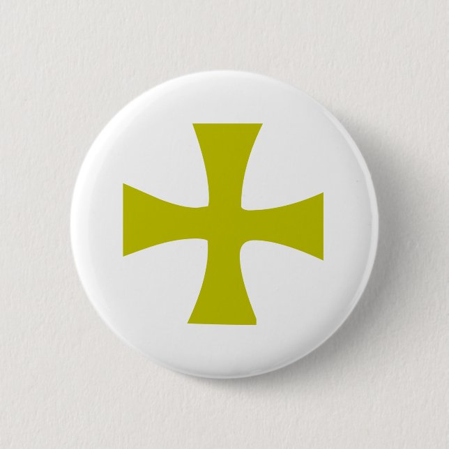 Byzantine Cross of Gold 6 Cm Round Badge (Front)