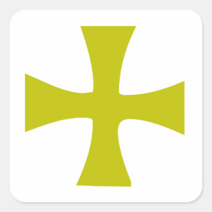 Byzantine Cross of Gold Square Sticker