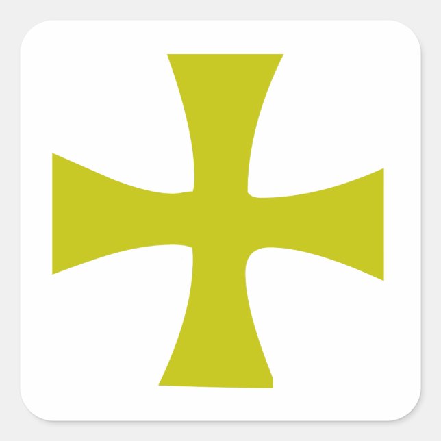 Byzantine Cross of Gold Square Sticker (Front)