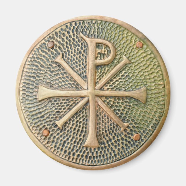Byzantine cross symbol metal medallion history anc magnet (Front)