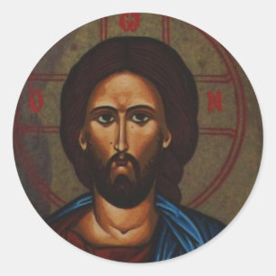 Byzantine Greek Orthodox Icon JESUS CHRIST Classic Round Sticker