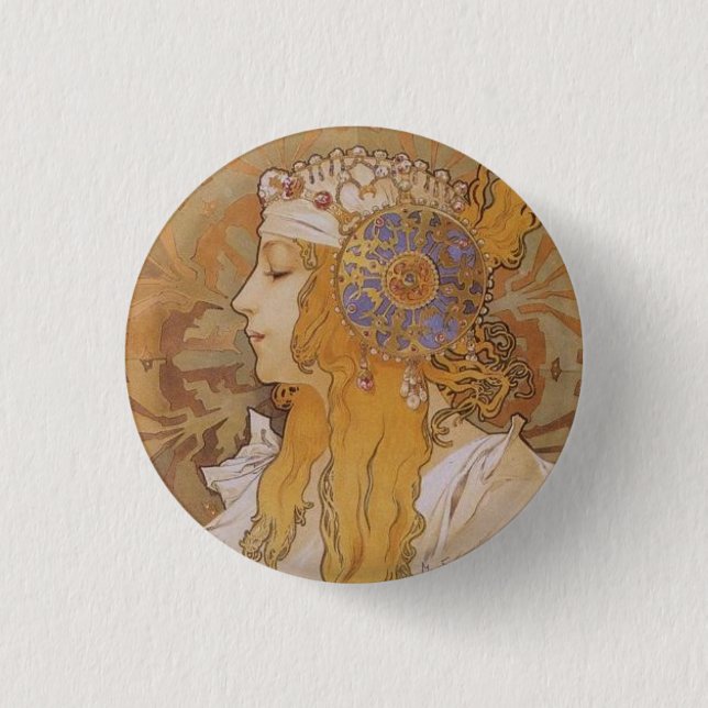 Byzantine Head: Blonde 3 Cm Round Badge (Front)