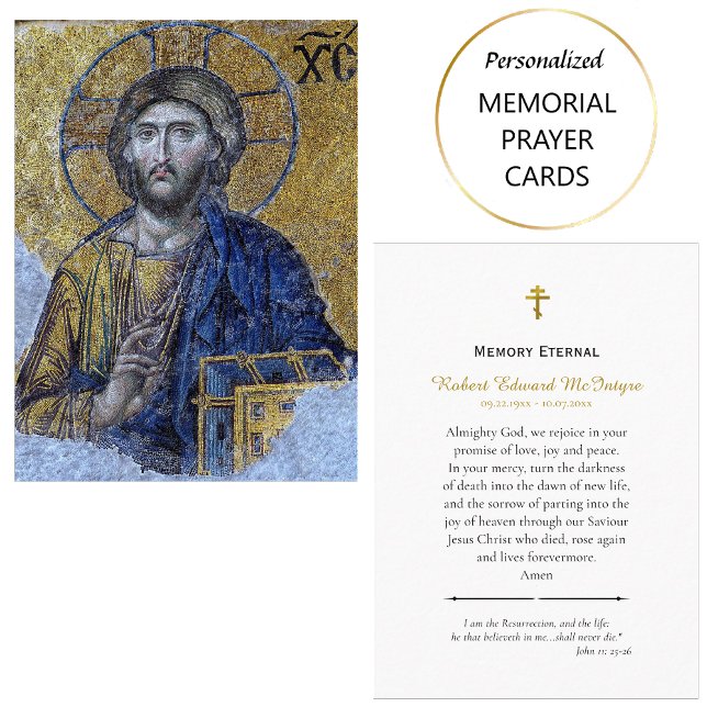 Byzantine Icon of Christ Funeral Prayer Card       (Creator Uploaded)