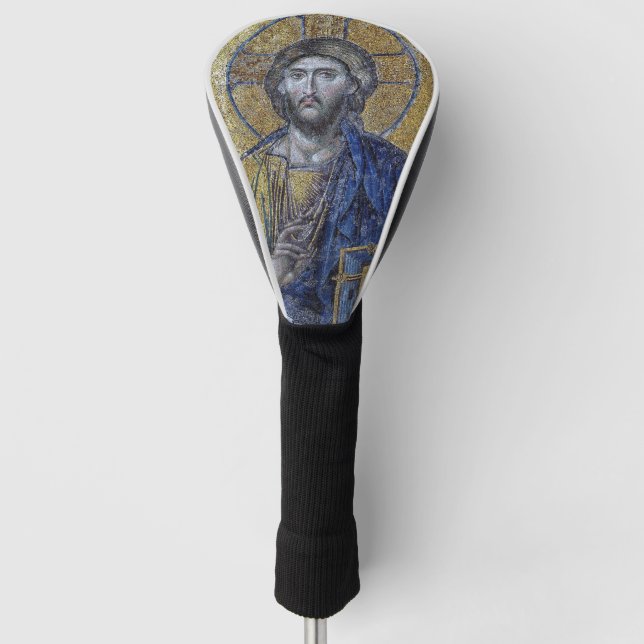 Byzantine Icon of Jesus Christ and the Gospels Golf Head Cover (Front)