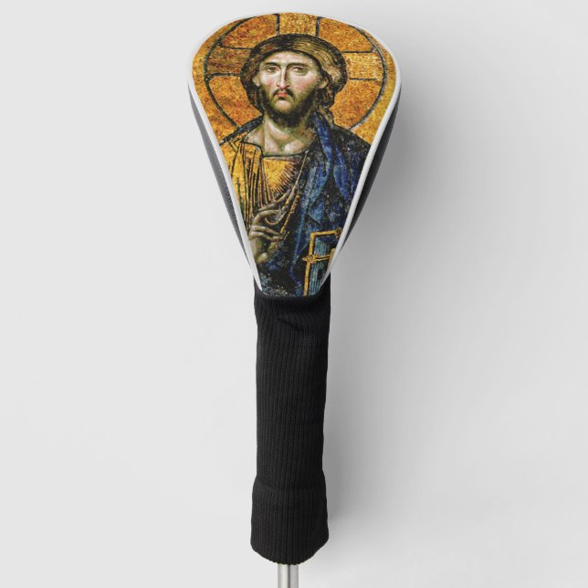 Byzantine Icon of Jesus Christ Orthodox Christian  Golf Head Cover (Front)