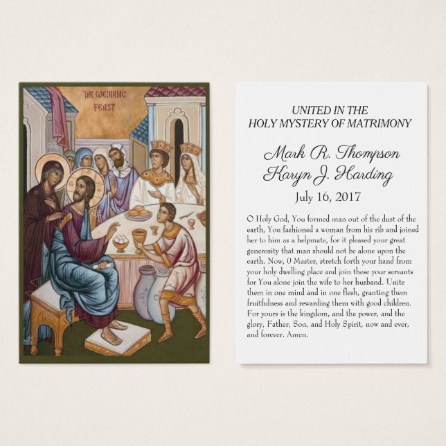 Byzantine Orthodox Easter Rite Wedding Holy Cards (Front & Back)