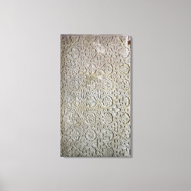 Byzantine slab with cruciform decoration, 12th-14t canvas print (Front)