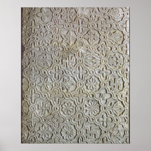 Byzantine slab with cruciform decoration, 12th-14t poster