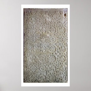 Byzantine slab with cruciform decoration, 12th-14t poster