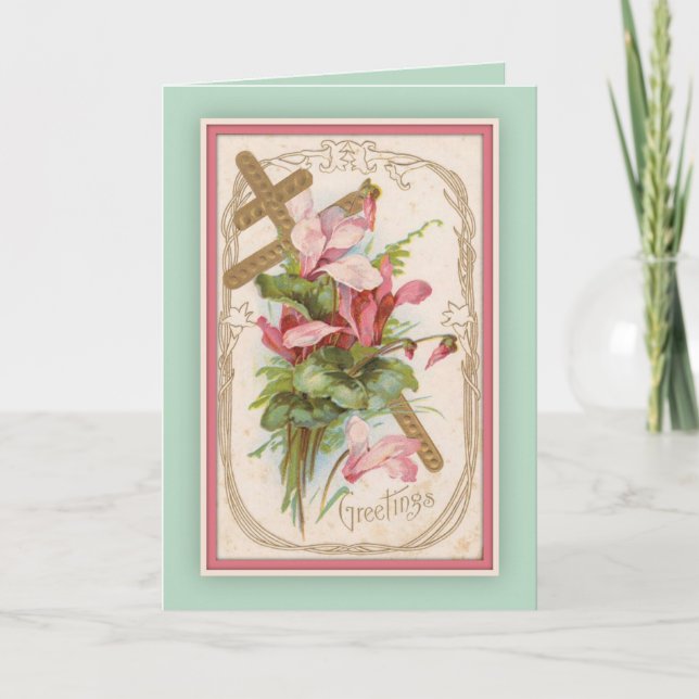 Byzantine Slavonic Catholic Pascha Easter Holiday Card (Front)